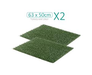 2 Grass Mat 63cm x 50cm for Pet Dog Potty Tray Training Toilet