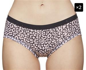 2 x Bonds Women's Cottontails Midi Brief - Print 88