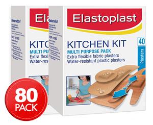 2 x Elastoplast Kitchen Kit Plasters 40pk