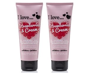 2 x I Love Hand Lotion Strawberries & Cream 75mL