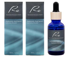 2 x Re Hyaluronic Acid Serum Hydration Booster 30mL