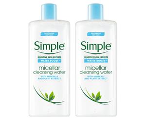 2 x Simple Water Boost Micellar Cleansing Water 400mL