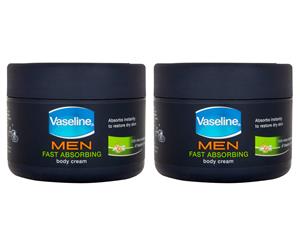 2 x Vaseline Men Fast Absorbing Body Cream 250mL