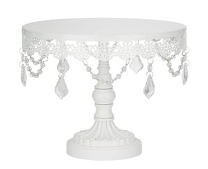 25 cm (10-inch) Crystal-Draped Cake Stand | White | Sophia Collection CS310SW