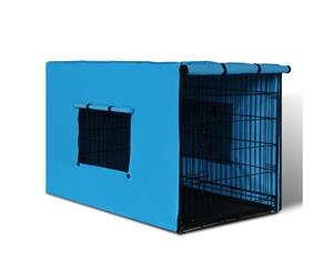 48" Collapsible Pet Cage Dog Cage with Blue Cover