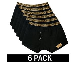 6 Black Pack Frank and Beans Underwear Mens Cotton Boxer Briefs S M L XL XXL Trunks - Midnight Gold Modal