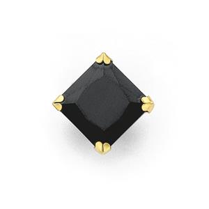 9ct Gold Black Gents CZ Single Stud Earring