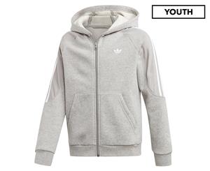 Adidas Originals Boys' Outline Hoodie - Medium Grey Heather/White