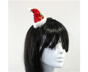 Adult Kids Christmas Xmas Novelty Headband Hat Costume Hair Clip [Design Clip on Santa Hat]