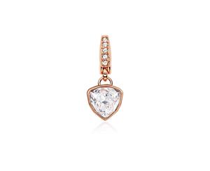 Affinity Mini Trillion Charm with Clear Swarovski Crystals Rose Gold Plated