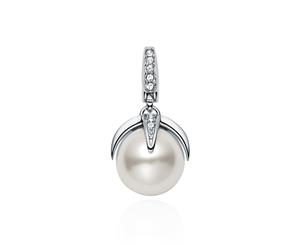 Affinity Regal Drop Pearl Charm with White Crystal Pearl - 16k Gold Plated