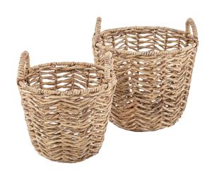 Amalfi 2Pc Indie Water Hyacinth Multifunctional Basket Set Storage Organiser