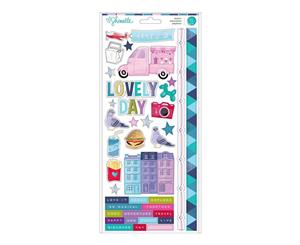 American Crafts - Shimelle Sparkle City Collection - Cardstock Stickers with Foil Accents - Accent and Phrase