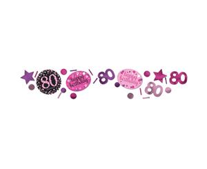 Amscan 1.2Oz Pink 80Th Birthday Sparkling Confetti (Pink) - SG12527