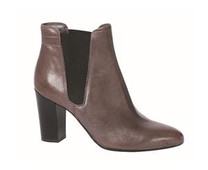 Annamaria Womens Brittney Ankle Heel Boot in Grey Leather