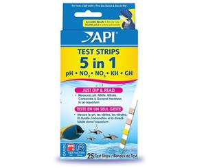 Api 5 In 1 Aquarium Test Strips X25