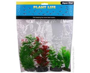 Aqua One Plastic Plant 4pk - Mix 6