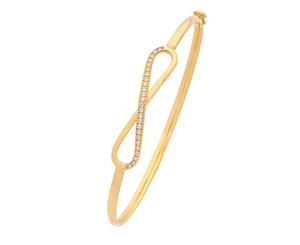 Bevilles 9ct Yellow Gold Silver Infused Infinity Bangle