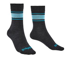 Bridgedale Womens Everyday Ultra Light Merino Walking Socks - Dk Grey / Blue