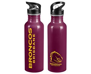 Brisbane Broncos NRL Aluminium 750ml Sipper Drink Bottle SOLID COLOUR