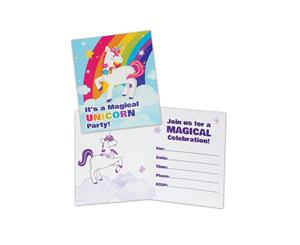 Bristol Novelty Fairytale Unicorn Invitations (Pack Of 8) (Multicoloured) - BN701