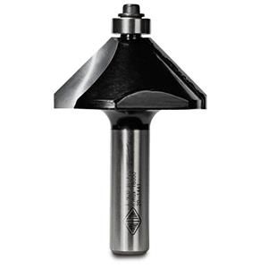 Carbitool Router Bit TCT 45-Degree Chamfer w.Bearing 1.7/8inch -Diameter 1/2inch -Shank