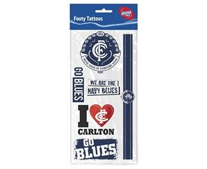 Carlton Blues AFL Temporary TATTOO Sheet