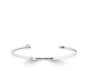 Carolina Hurricanes Diamond Cuff Bracelet For Women In Sterling Silver Design by BIXLER - Sterling Silver