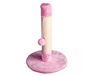 Cat Scratching Tree Post with Ball - 30x30x45cm (Pink) (Pet One)