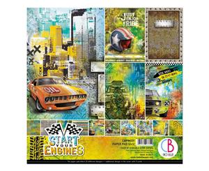 Ciao Bella Double-Sided Paper Pack 90lb 12in x 12in 12 pack - Start Your Engines 12 Designs/1 Each