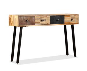 Console Table Solid Reclaimed Teak Hallway Side Entry Wooden Drawers