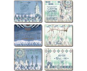 Country Kitchen GYPSY Cork Backed Coasters Set 6 NEW Cinnamon