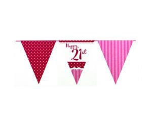 Creative Party Perfectly Pink Happy 21St Birthday Bunting (Pink/Red/White) - SG5188