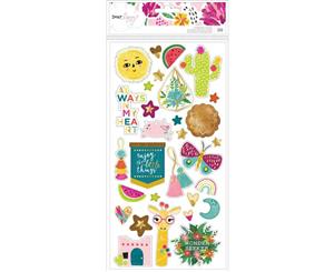 Dear Lizzy New Day Chipboard Stickers 30 pack