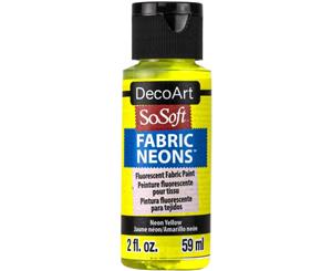 Deco Art SoSoft Fabric Neons Acrylic Paint 2oz - Neon Yellow