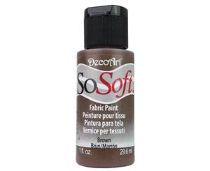 DecoArt - SoSoft Fabric Acrylic Paint 2oz - Brown