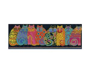 Design Works Counted Cross Stitch Kit 8 inchX22 inch - Feline Family Row (14 Count)