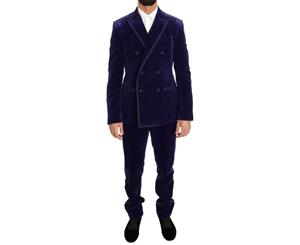 Dolce & Gabbana Purple Velvet Slim Fit Double Breasted Suit