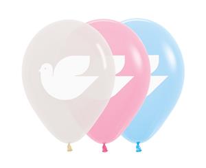 Dove Cry/Fash 30cm Latex Balloons White Ink 50pk