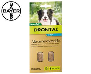 Drontal Allwormer Chews For Dogs 3-10kg 2pk