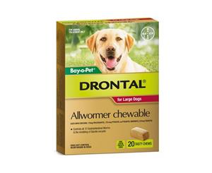 Drontal Chews Bayopet Dog Wormer Large 35g - 20's (D5656)