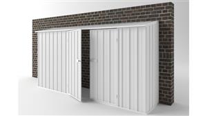 EasyShed D3808 Off The Wall Garage Shed - Off White