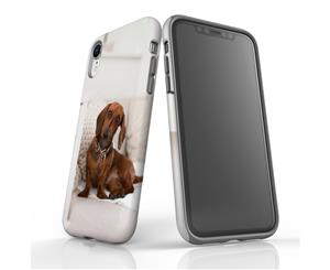 For iPhone XR Case Protective Back Cover Laying Red Dachshund