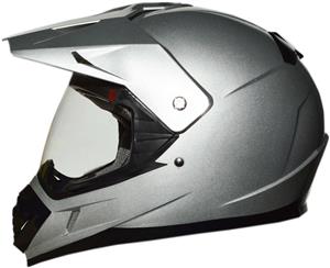 Full Face Dual Sport Motorcycle Motocross Helmet Silver