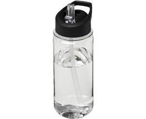 H2o Octave Tritan 600Ml Spout Lid Sport Bottle (Transparent/Solid Black) - PF2858