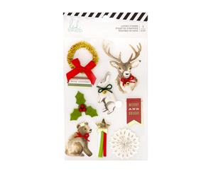 Heidi Swapp - Winter Wonderland Collection - Layered Cardstock Stickers with Gold Foil Accents