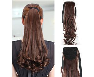 High Grade Synthetic 22" Hair Extension Ponytail Brown Curly Pony Wavy