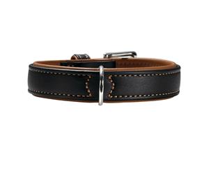 Hunter Canadian Elk Leather Dog Collar Black