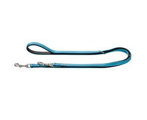 Hunter Premium Capri Leather Dog Training Lead 3-Way Adjustable - Teal/Black