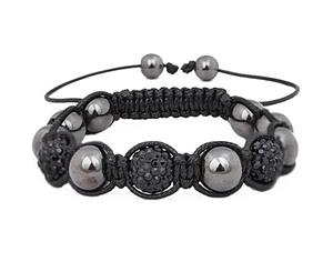 Iced Out Unisex Bracelet - Disco Ball THREE black - Black